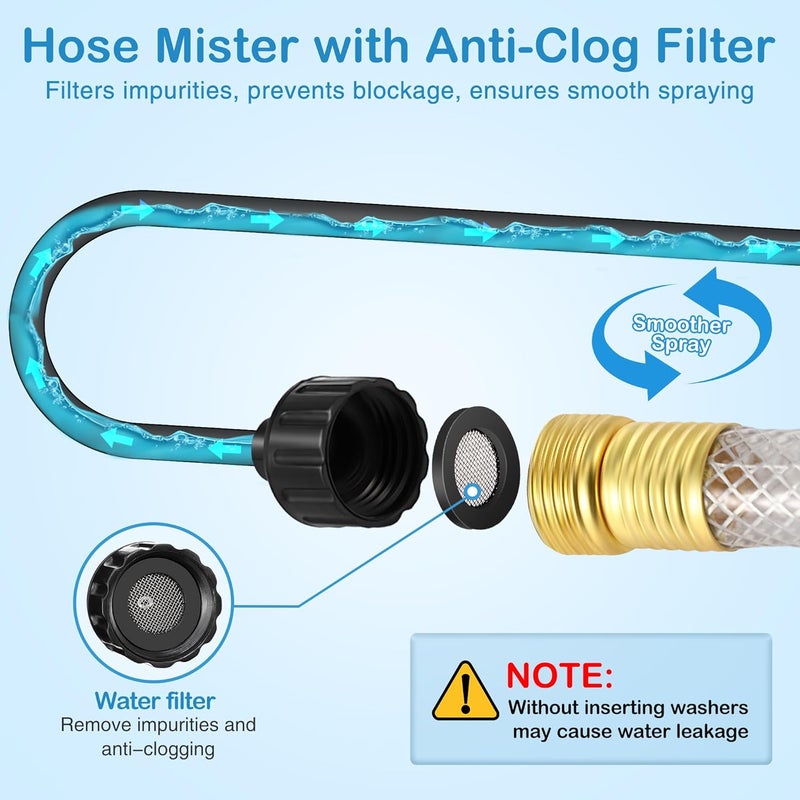 ElectricWise Hose Misters for Outside Patio, 60 Inch Flexible Misting System Cooling Stand Portable Water Mist for Outdoor, Hose Mister for Chicken Coop, Garden, Backyard, Bird Bath-Upgraded Thickened Mist - Image 3